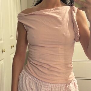 Zara Twisted Linen Blend Top